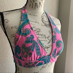 Pink paisley bikini top